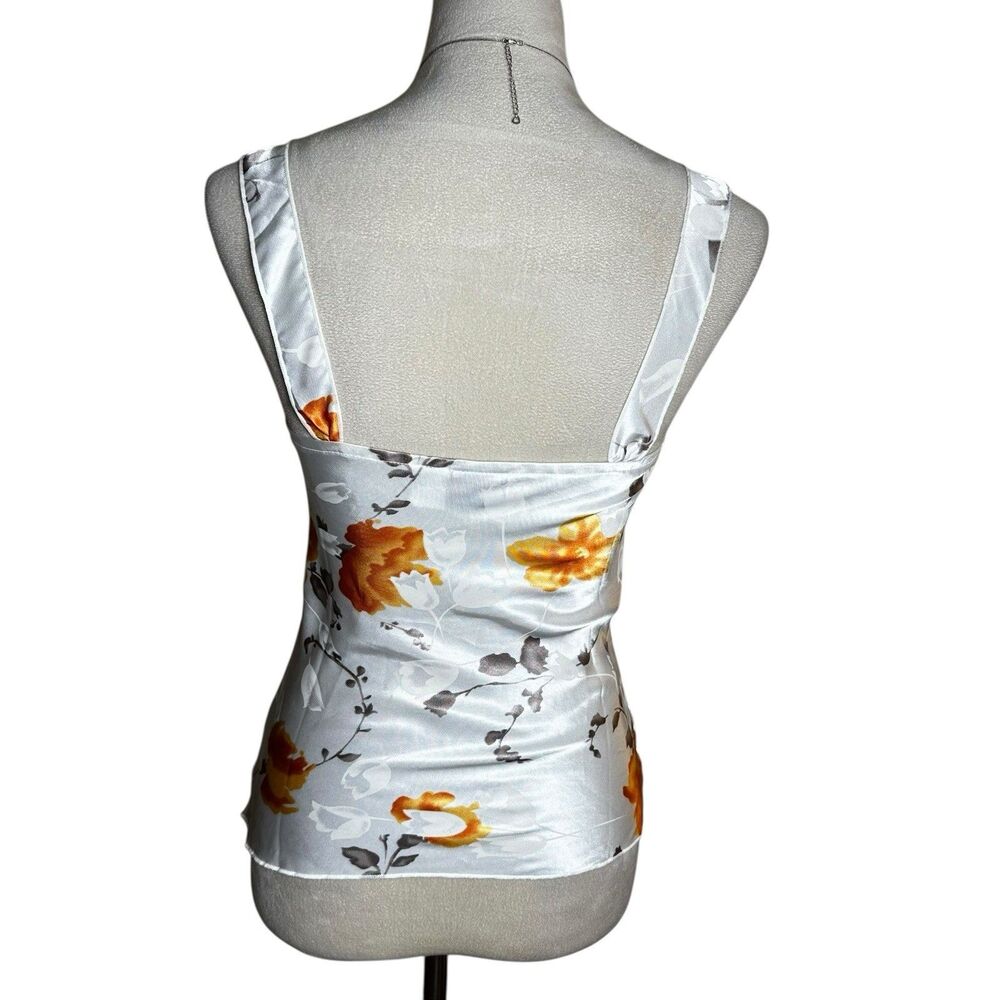 Vintage TG USA Babydoll Lace Satin Floral Tank Top Sz Small Y2K Retro Coquette - Picture 3 of 9